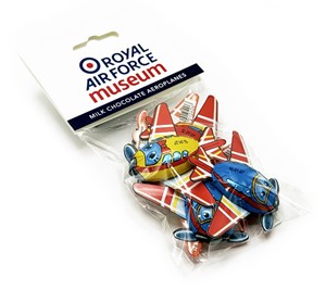 Branded gift bag of chocolate aeroplanes