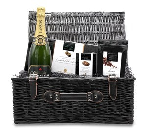 Chocolate and Champagne Large Wicker Gift Hamper - Chocolate Gifts Heaven