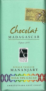 Chocolat Madagascar, Mananjary, 50% milk chocolate bar - Chocolate Gifts Heaven