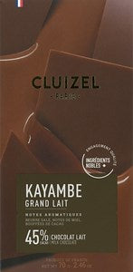 Cluizel, Kayambe, Grand Lait, 45% milk chocolate bar - Chocolate Gifts Heaven