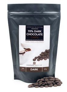 70% Dark Chocolate Chips - Medium 500g bag - Chocolate Gifts Heaven