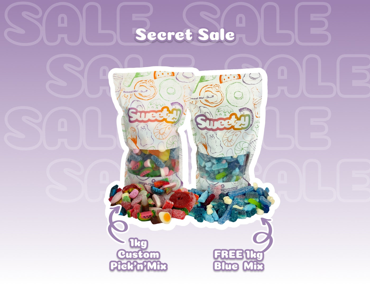 Custom Secret Sale - Free Blue 1kg - Chocolate Gifts Heaven