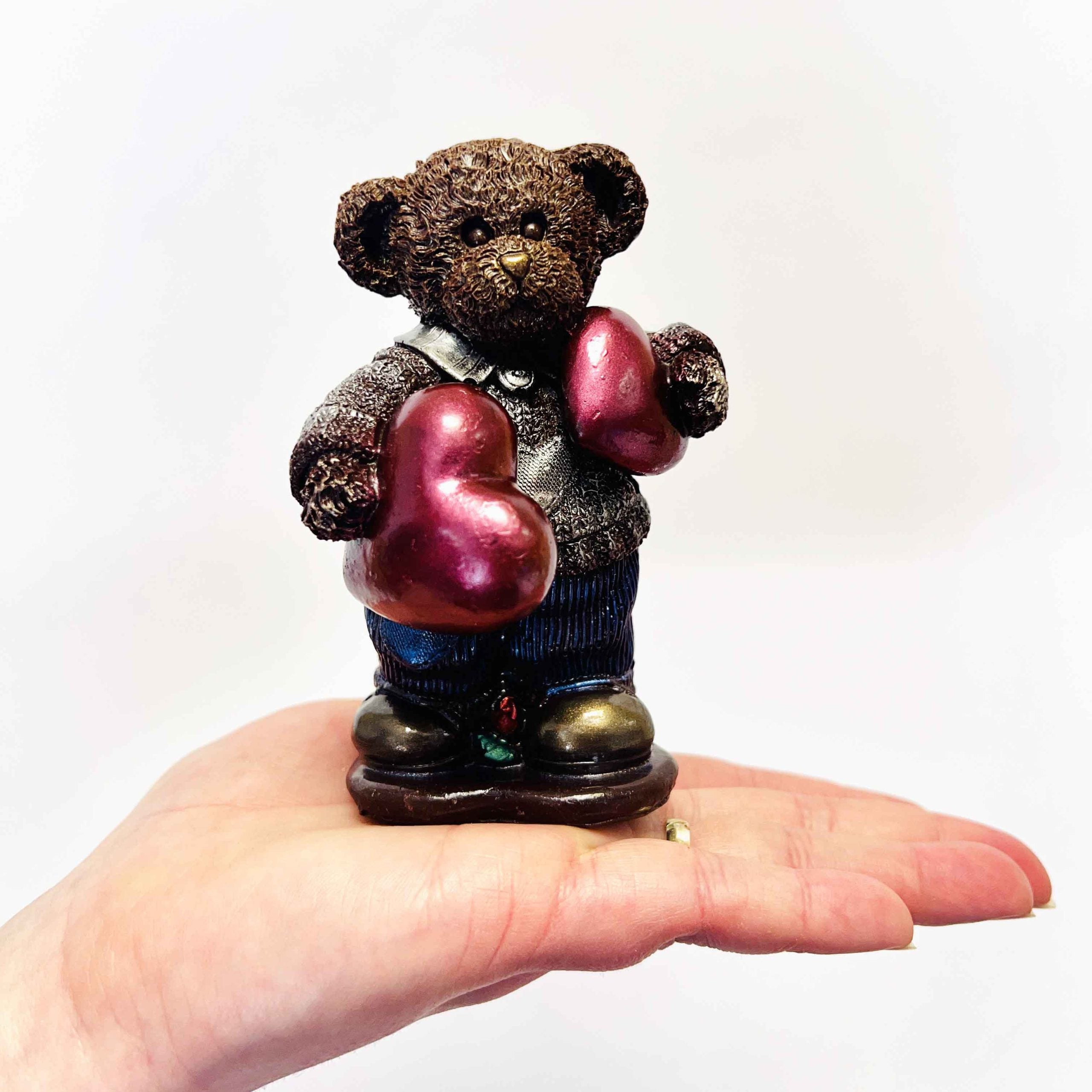 Large Teddy Bear with Hearts - Chocolate Gifts Heaven