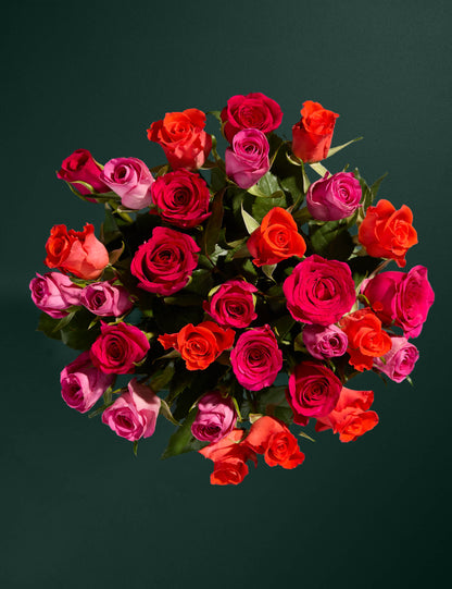 Radiant Rose Abundance with Chocolate Florentines - Chocolate Gifts Heaven