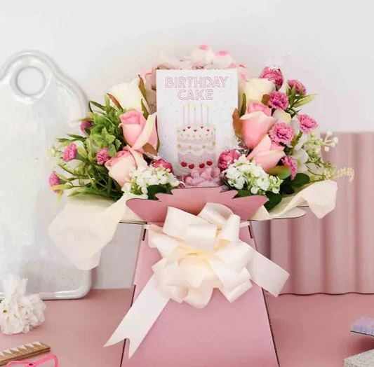 Funky Hampers Happy Birthday Pink Chocolate Bouquet