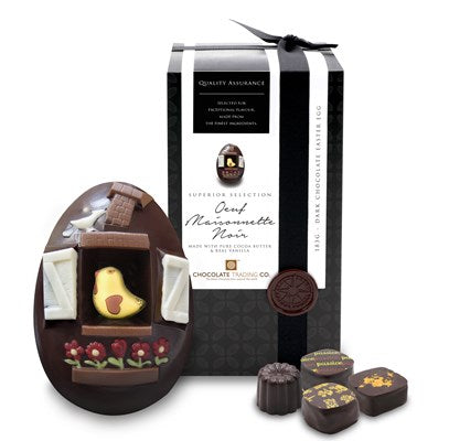 Oeuf Maisonnette Noir, chocolate Easter egg - Chocolate Gifts Heaven