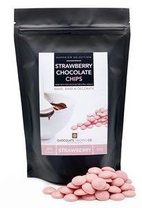 Pink chocolate chips - Large 1000g bag - Chocolate Gifts Heaven
