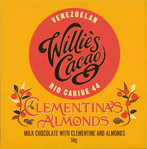 Willie's, Clementina's Almonds, 44% milk chocolate bar