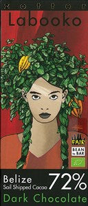 Zotter, Labooko Belize, Sail shipped cacao, 72% dark chocolate bar - Chocolate Gifts Heaven