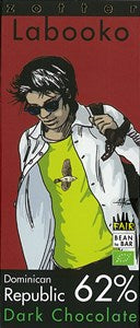 Zotter, Labooko Dominican Republic, 62% dark chocolate bar - Chocolate Gifts Heaven