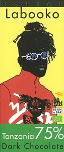 Zotter, Labooko Tanzania, 75% dark chocolate bar - Chocolate Gifts Heaven