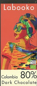 Zotter, Labooko Colombia, 80% dark chocolate bar - Chocolate Gifts Heaven