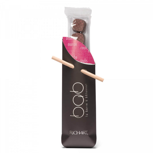 9 filled Chocolates Chestnuts coulis. Individual sleeve. Perfect as a Gift, as an attention or just as a personal treat.