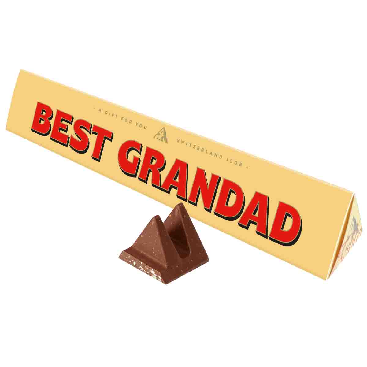 Toblerone Best Grandad Chocolate Bar with Sleeve - Chocolate Gifts Heaven
