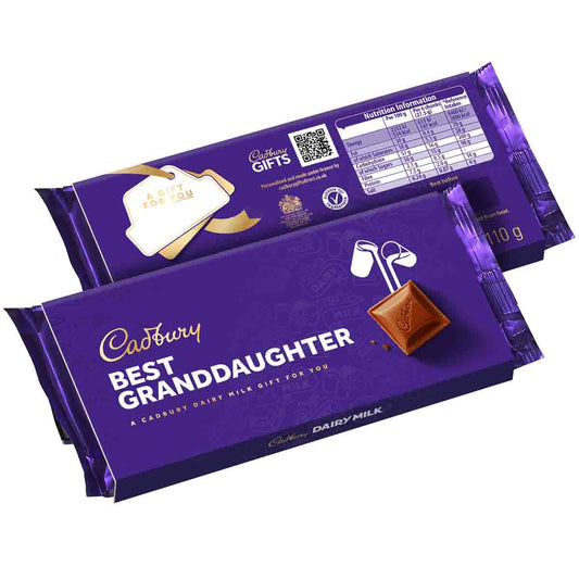 Cadbury Best Granddaughter Dairy Milk Chocolate Bar with Sleeve 110g - Chocolate Gifts Heaven
