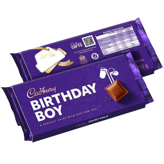 Cadbury Birthday Boy Dairy Milk Chocolate Bar with Sleeve 110g - Chocolate Gifts Heaven