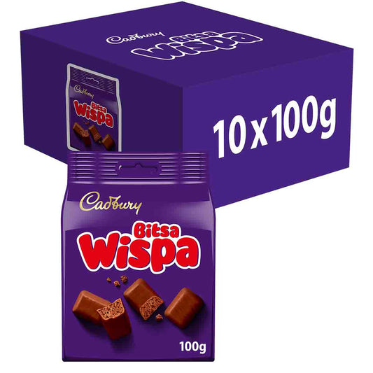 Cadbury Bitsa Wispa Chocolate Bag 100g (Box of 10)