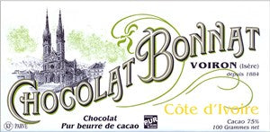 Bonnat, Cote d'Ivoire, 75% dark chocolate bar - Chocolate Gifts Heaven
