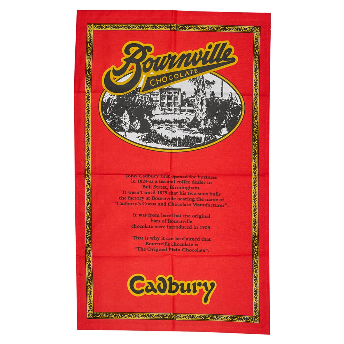 Bournville Cotton Tea Towel - Chocolate Gifts Heaven
