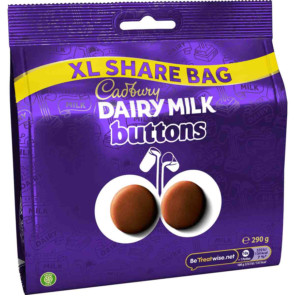 Dairy Milk Buttons XL Chocolate Share Bag 290g