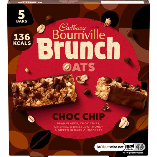 Cadbury Brunch Oats Bournville Bars Pack of 5 (Box of 8) - Chocolate Gifts Heaven