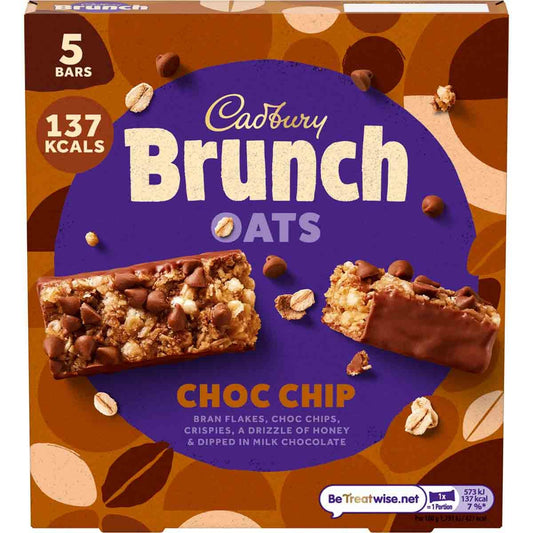 Cadbury Brunch Oats Choc Chip Bars Pack of 5 - Chocolate Gifts Heaven