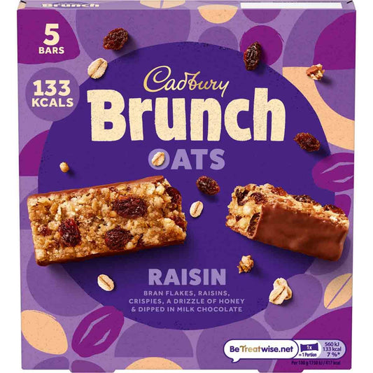 Cadbury Brunch Oats Raisin Bars (Pack of 5) - Chocolate Gifts Heaven