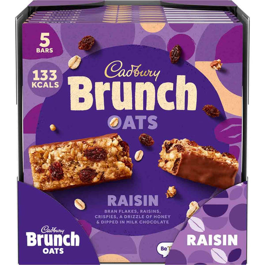 Cadbury Brunch Oats Raisin Bars Pack of 5 (Box of 8) - Chocolate Gifts Heaven