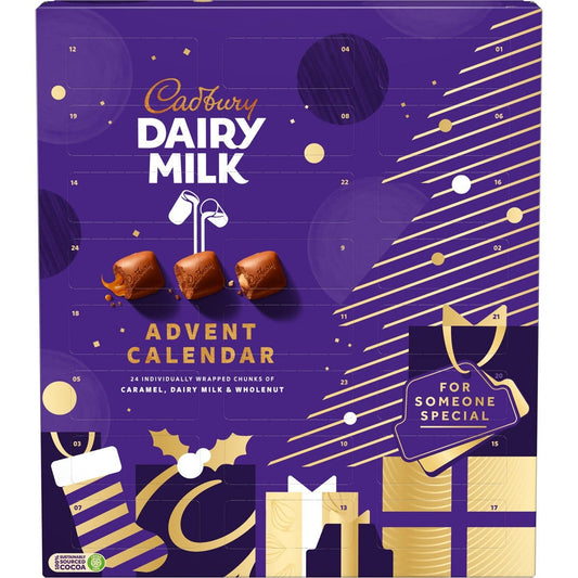 Cadbury Dairy Milk Chocolate Chunk Advent Calendar 258g - Chocolate Gifts Heaven