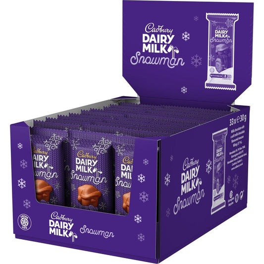 Dairy Milk Chocolate Snowman Chocolate (Box of 33) - Chocolate Gifts Heaven