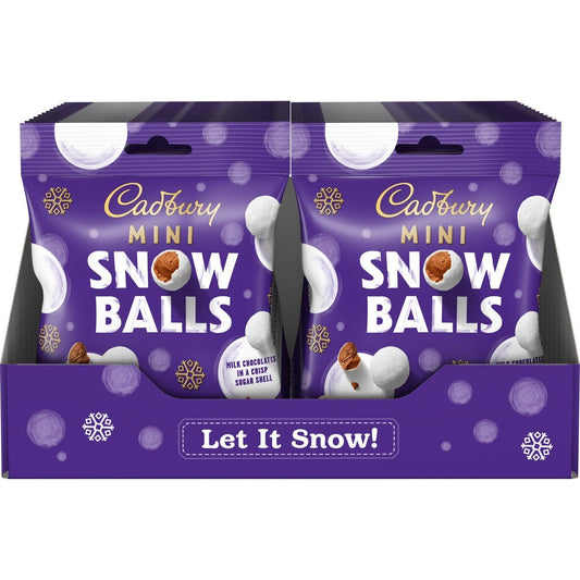 Cadbury Mini Snow Balls Bag 80g (Box of 24) - Chocolate Gifts Heaven
