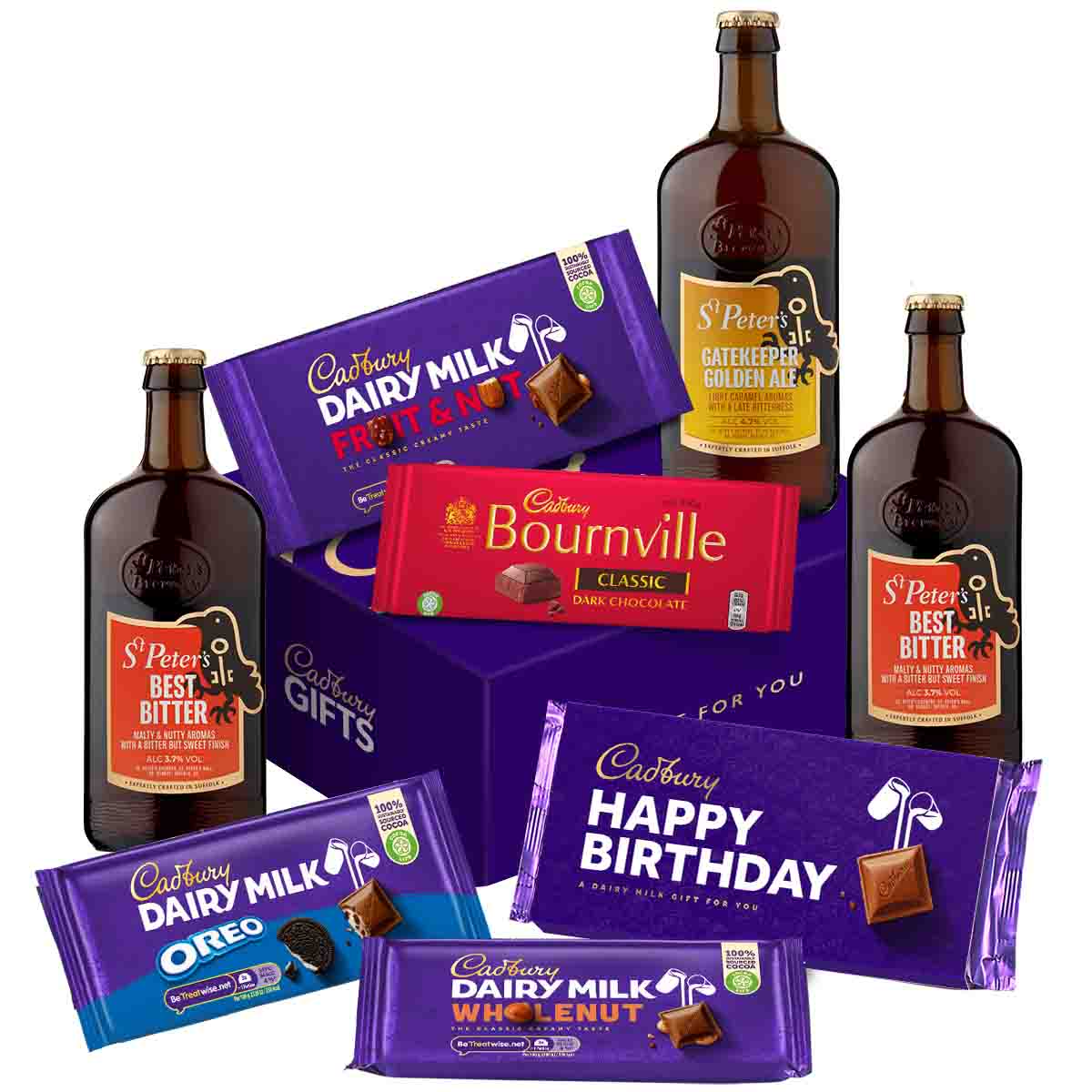 Cadbury Birthday Bars & Beers Hamper - Chocolate Gifts Heaven
