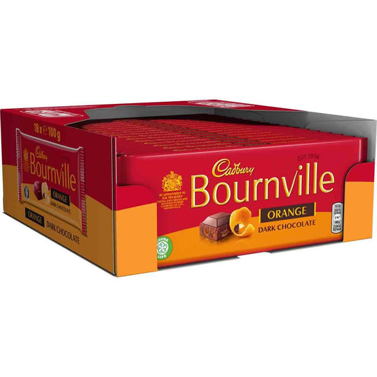 Cadbury Bournville Orange Bar 100g (Box of 17) - Chocolate Gifts Heaven