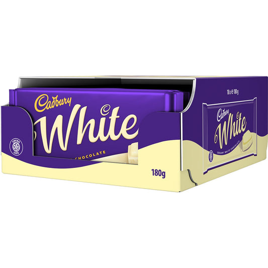 Cadbury White Chocolate Bar 180g (Box of 18) - Chocolate Gifts Heaven