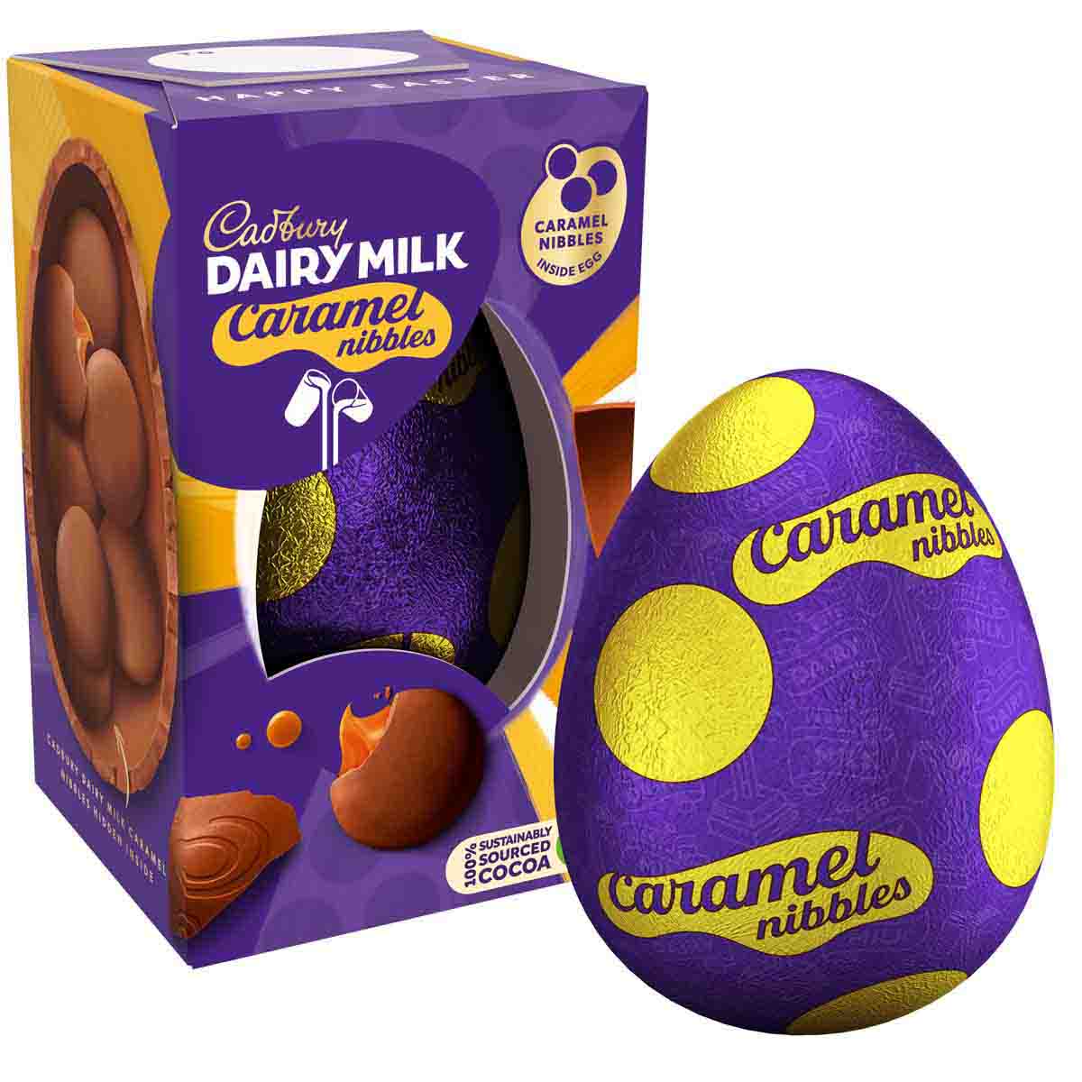 Cadbury Dairy Milk Caramel Nibbles Chocolate Egg (96g) - Chocolate Gifts Heaven