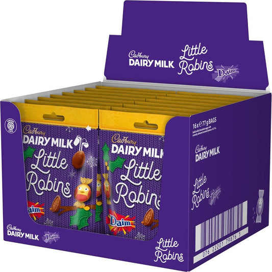 Cadbury Dairy Milk Little Robins Daim Bag 77g (Box of 16) - Chocolate Gifts Heaven