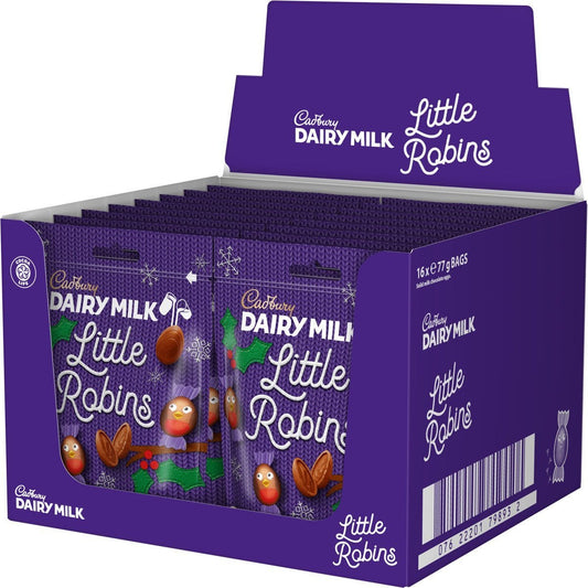Cadbury Dairy Milk Little Robins Bag 77g (Box of 16) - Chocolate Gifts Heaven