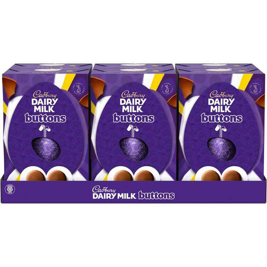 Cadbury Giant Buttons Chocolate Egg 195g (Box of 6) - Chocolate Gifts Heaven