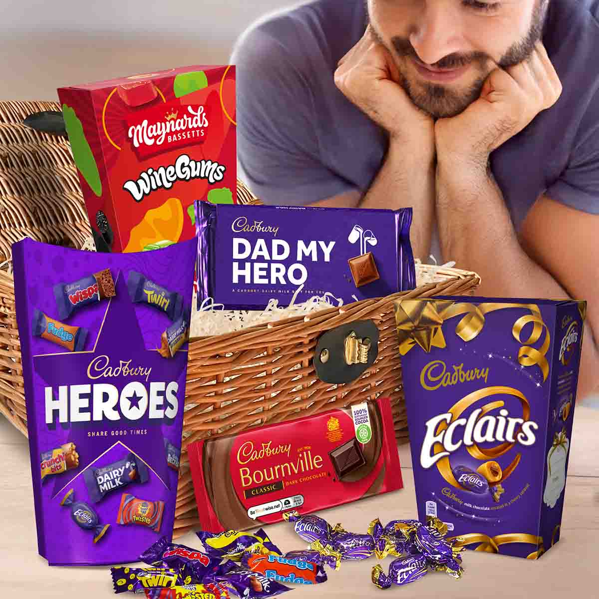 Cadbury Dad My Hero Chocolate & Sweet Gift Basket