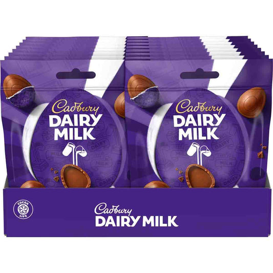 Dairy Milk Chocolate Mini Eggs Bag 77g (Box of 18) - Chocolate Gifts Heaven
