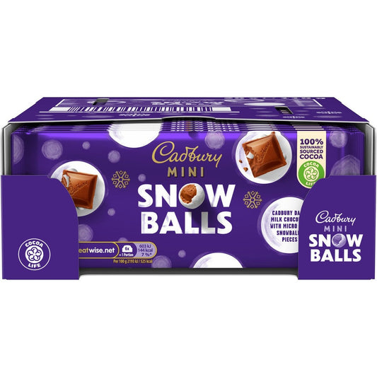 Cadbury Mini Snow Balls Bar 110g (Box of 20) - Chocolate Gifts Heaven