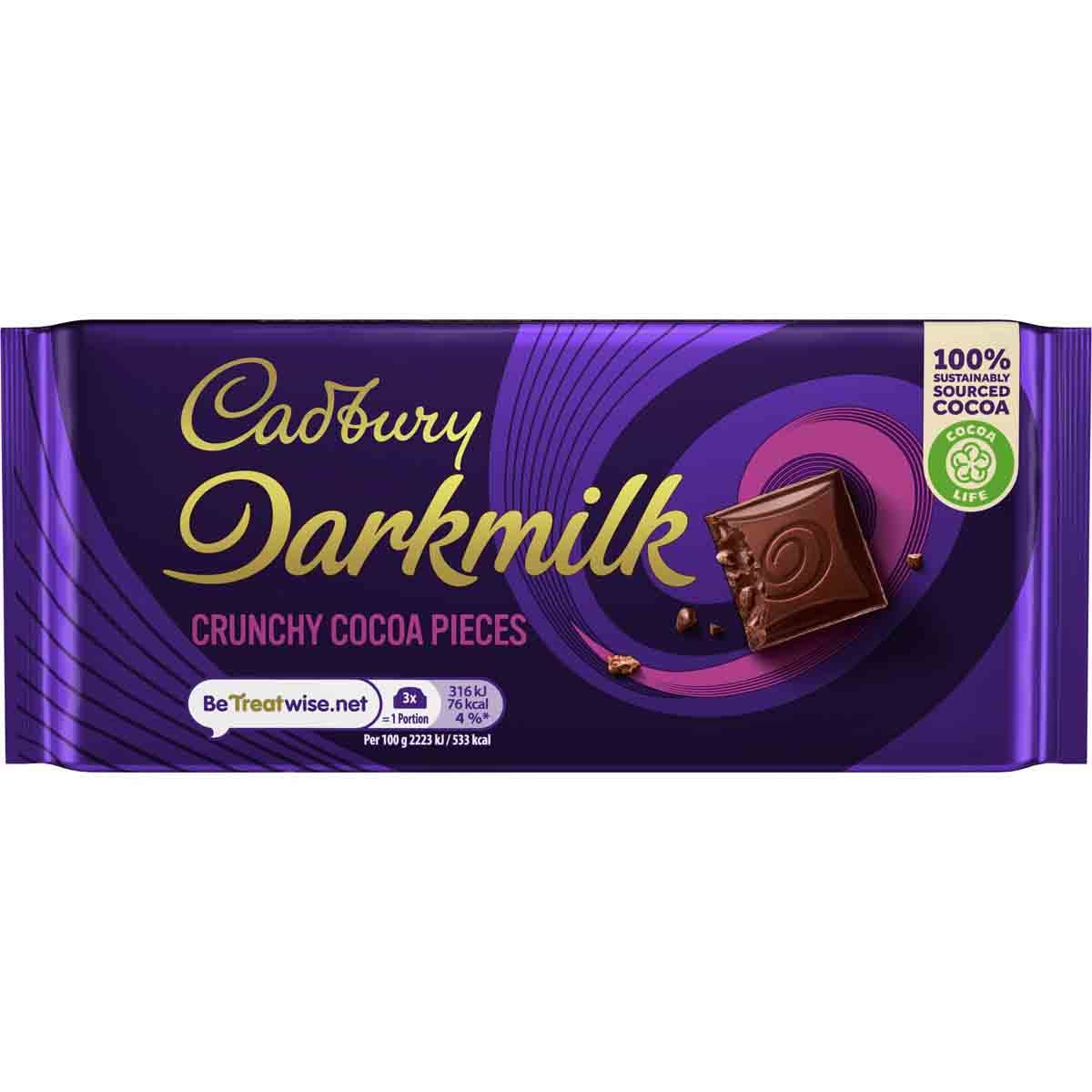 Cadbury Darkmilk Crunchy Cocoa Pieces Bar 85g - Chocolate Gifts Heaven