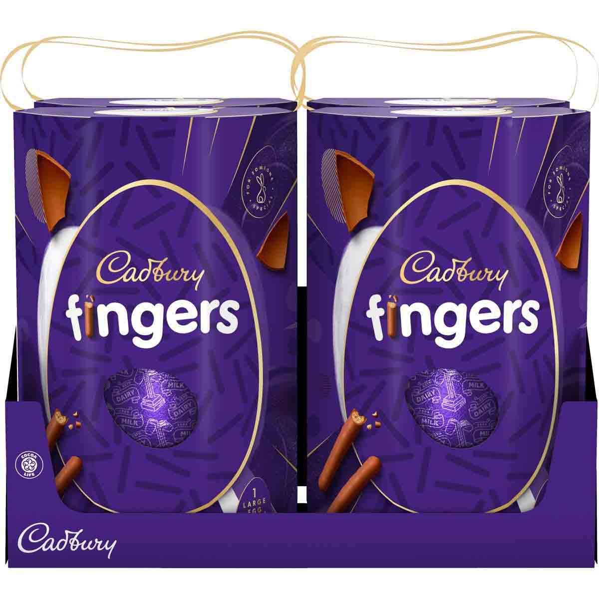 Dairy Milk Fingers Chocolate Egg 212.9g (Box of 4) - Chocolate Gifts Heaven