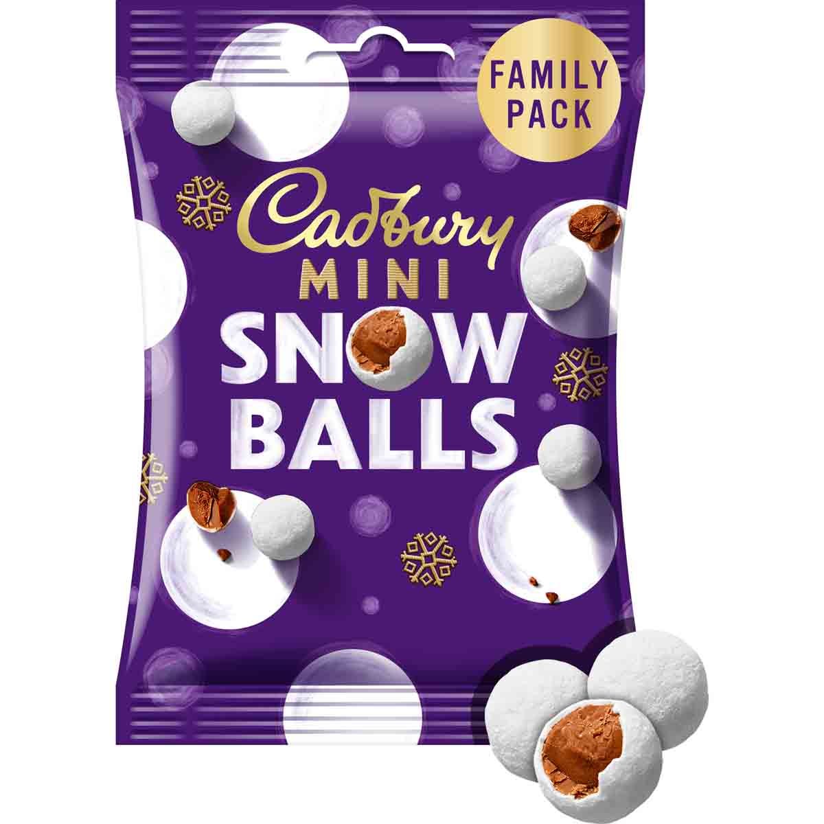 Cadbury Mini Snow Balls Chocolate Family Sharing Bag 296g - Chocolate Gifts Heaven
