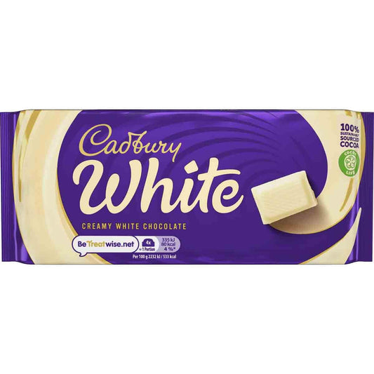 Cadbury White Chocolate Bar 90g - Chocolate Gifts Heaven