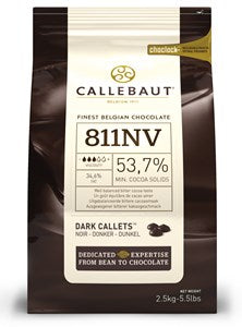 Callebaut dark chocolate chips (callets) 54% - 400g bag - Chocolate Gifts Heaven