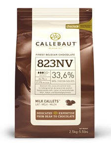 Callebaut milk chocolate chips (callets) - 2 x 1kg bags