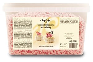 Callebaut strawberry chocolate blossoms (curls) - Chocolate Gifts Heaven