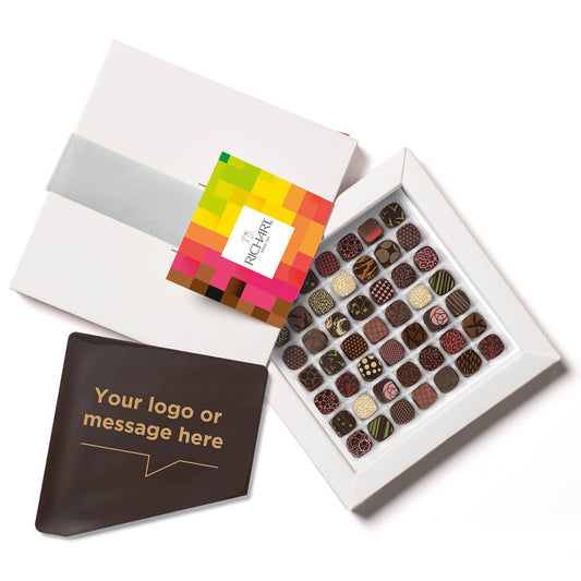 Chocolate corporate gifts Wide variety of Gourmet chocolates delivered with a personalized chocolate message card