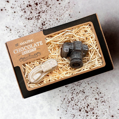 Small Chocolate Camera & Charger Cable – Photographer’s Gift Box